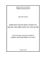 Kiểm soát chi xây dựng cơ bản của kho bạc nhà nước quận cầu giấy, hà nội 