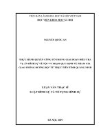 Thực hành quyền công tố trong giai đoạn điều tra tội vi phạm quy định về tham gia giao thông đường bộ từ thực tiễn tỉnh Quảng Ninh