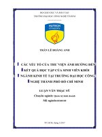 Các yếu tố của thư viện ảnh hưởng đến kết quả học tập của sinh viên khối ngành kinh tế 