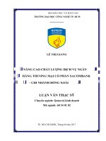 Nâng cao chất lượng dịch vụ ngân hàng thương mại cổ phần sacombank – chi nhánh đồng xoài 