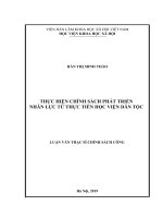 Thực hiện chính sách phát triển nhân lực từ thực tiễn học viện dân tộc 