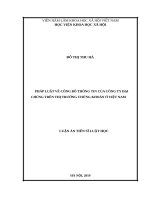 Pháp luật về công bố thông tin của công ty đại chúng trên thị trường chứng khoán ở việt nam 