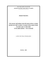 ỨNG DỤNG MÔ HÌNH CHUYỂN HÓA NĂNG LƯỢNG ĐÁNH GIÁ TRỮ LƯỢNG VÀ KHẢ NĂNG KHAI THÁC NGUỒN LỢI CÁ NỔI NHỎ  VÙNG BIỂN ĐÔNG  TÂY NAM BỘ