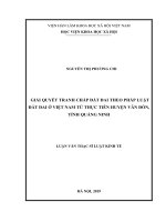 Giải quyết tranh chấp đất đai theo pháp luật đất đai ở Việt Nam từ thực tiễn huyện Vân Đồn, tỉnh Quảng Ninh
