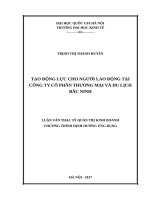 Tạo động lực cho người lao động tại công ty cổ phần thương mại và du lịch bắc ninh 