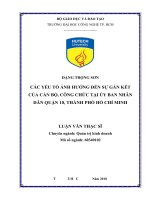 Các yếu tố ảnh hưởng đến sự gắn kết của cán bộ, công chức tại ủy ban nhân dân quận 10 