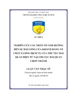 Nghiên cứu các nhân tố ảnh hưởng đến sự hài lòng của khách hàng về chất lượng dịch vụ 