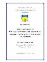 Nâng cao năng lực đội ngũ cán bộ hội liên hiệp phụ nữ phường thuộc quận 2 – thành phố hồ chí minh 