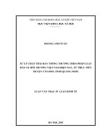 Xử lý chất thải rắn thông thường theo pháp luật bảo vệ môi trường việt nam hiện nay từ thực tiễn huyện vân đồn, tỉnh quảng ninh