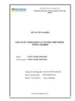 Sản xuất phân bón lá từ phụ phế phẩm chế biến cá tra và dứa đóng hộp 