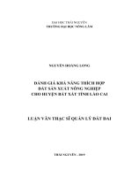 Đánh giá khả năng thích hợp đất sản xuất nông nghiệp cho huyện bát xát tỉnh lào cai 