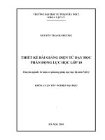 Thiết kế bài giảng điện tử dạy học phần Động lực học lớp 10