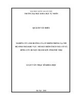 NGHIÊN CỨU ẢNH HƯỞNG CỦA Ô NHIỄM PHÓNG XẠ TỚI HỆ SINH THÁI KHU VỰC  MỎ ĐẤT HIẾM Ở BẢN DẤU CỎ XÃ ĐÔNG CỬU HUYỆN THANH SƠN TỈNH PHÚ THỌ