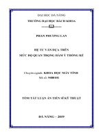 Hệ tư vấn dựa trên mức độ quan trọng hàm ý thống kê tt 