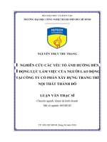 Nghiên cứu các yếu tố ảnh hưởng đến động lực làm việc của người lao động tại công ty cổ phần xây dựng trang trí nội thất thành đô  