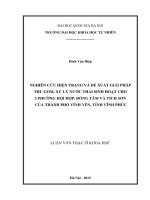 NGHIÊN CỨU HIỆN TRẠNG VÀ ĐỀ XUẤT GIẢI PHÁP THU GOM, XỬ LÝ NƯỚC THẢI SINH HOẠT CHO 3 PHƯỜNG HỘI HỢP, ĐỒNG TÂM VÀ TÍCH SƠN  CỦA THÀNH PHỐ VĨNH YÊN, TỈNH VĨNH PHÚC 