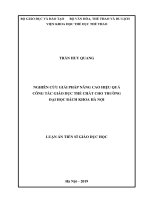 Nghiên cứu giải pháp nâng cao hiệu quả công tác Giáo dục Thể chất cho Trường Đại học Bách Khoa Hà Nội