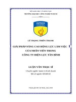 Giải pháp nâng cao động lực làm việc của nhân viên trong công ty điện lực tân bình 