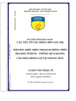 Các yếu tố tác động đến giá trị thương hiệu điện thoại di động trên địa bàn TP  HCM 
