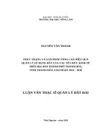 Thực trạng và giải pháp nâng cao hiệu quả quản lý sử dụng đất của các tổ chức kinh tế trên địa bàn thành phố thanh hóa, tỉnh thanh hóa giai đoạn 2016 2018 