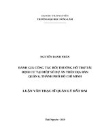 Đánh giá công tác bồi thường hỗ trợ tái định cư tại một số dự án trên địa bàn quận 6, thành phố hồ chí minh 