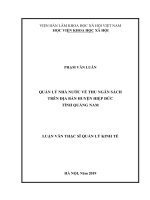 QUẢN lý NHÀ nước về THU NGÂN SÁCH TRÊN địa bàn HUYỆN HIỆP đức TỈNH QUẢNG NAM 