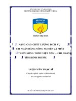 Nâng cao chất lượng dịch vụ tại ngân hàng nông nghiệp và phát triển nông thôn việt nam 
