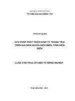 Giải pháp phát triển kinh tế trang trại trên địa bàn huyện điện biên, tỉnh điện biên 