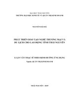 Phát triển đào tạo nghề thương mại và du lịch cho lao động tỉnh thái nguyên 