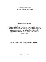 Đánh giá công tác giải phóng mặt bằng và ảnh hưởng đến đời sống của người dân bị thu hồi đất tại một số dự án trên địa bàn phường đông hải, thành phố thanh hóa 