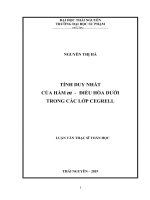 Tính duy nhất của hàm m   điều hòa dưới trong các lớp cegrell 