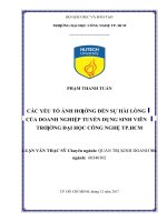 Các yếu tố ảnh hưởng đến sự hài lòng của doanh nghiệp tuyển dụng sinh viên trường đại học công nghệ 
