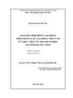 GIAO KẾT HỢP ĐỒNG LAO ĐỘNG THEO PHÁP LUẬT LAO ĐỘNG VIỆT NAM TỪ THỰC TIỄN CÁC DOANH NGHIỆP TẠI TỈNH QUẢNG NINH