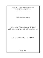 KIỂM SOÁT TẬP TRUNG KINH TẾ THEO PHÁP LUẬT CẠNH TRANH Ở VIỆT NAM HIỆN NAY
