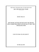 Bồi thường, hỗ trợ khi nhà nước thu hồi đất nông nghiệp theo pháp luật đất đai từ thực tiễn tỉnh quảng ninh 