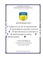 Nghiên cứu các yếu tố ảnh hưởng đến quyết định mua sắm trực tuyến sản phẩm tiêu dùng của sinh viên 