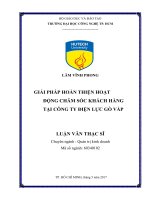 Giải pháp hoàn thiện hoạt động chăm sóc khách hàng (CSKH) tại PCGV 