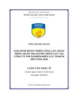 Giải pháp hoàn thiện năng lực hoạt động quản trị nguồn nhân lực tại công ty thí nghiệm điện lực thành phố hồ chí minh đến năm 2020 