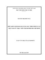 ĐIỀU KIỆN KINH DOANH XĂNG DẦU THEO PHÁP LUẬT VIỆT NAM TỪ THỰC TIỄN THÀNH PHỐ HỒ CHÍ MINH