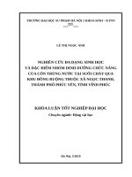 Nghiên cứu đa dạng sinh học và đặc điểm nhóm dinh dưỡng chức năng của côn trùng nước tại suối chảy qua khu đồng ruộng thuộc xã ngọc thanh, thành phố phúc yên, tỉnh vĩnh phúc 