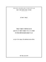 THỰC HIỆN CHÍNH SÁCH QUẢN LÝ THỦY ĐIỆN VỪA VÀ NHỎ Ở TỈNH BÌNH ĐỊNH HIỆN NAY