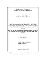 Hiệu quả của việc thảo luận bằng ngôn ngữ thứ nhất đối với việc đọc hiểu tiếng anh cho học sinh lớp 12 tại trường THPT phú lương 