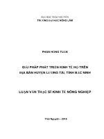 Giải pháp phát triển kinh tế hộ trên địa bàn huyện lương tài, tỉnh bắc ninh 
