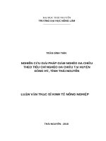 Nghiên cứu giải pháp giảm nghèo đa chiều theo tiêu chí nghèo đa chiều tại huyện đồng hỷ 