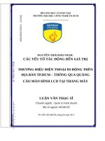 Các yếu tố tác động đến giá trị thương hiệu điện thoại di động trên địa bàn TP  HCM 