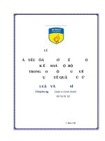 Các yếu tố ảnh hưởng đến hệ thống kiểm soát nội bộ trong hoạt động thu thuế tại chi cục thuế 