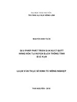 Giải pháp phát triển sản phẩm quýt hàng hóa tại huyện bạch thông, tỉnh bắc kạn 