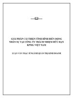 Luận văn MBA Quản trị nguồn nhân lực:Giải pháp cải thiện tình hình biến động nhân sự KPMG VN 