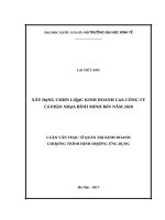 Xây dựng chiến lƣợc kinh doanh của công ty cổ phần nhựa bình minh đến năm 2020 