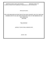 Nghiên cứu thực trạng nhiễm ký sinh trùng sốt rét và biện pháp kết hợp quân dân y trong phòng chống bệnh sốt rét cho người dân vùng biên giới tỉnh đắk nông (2016 2018 